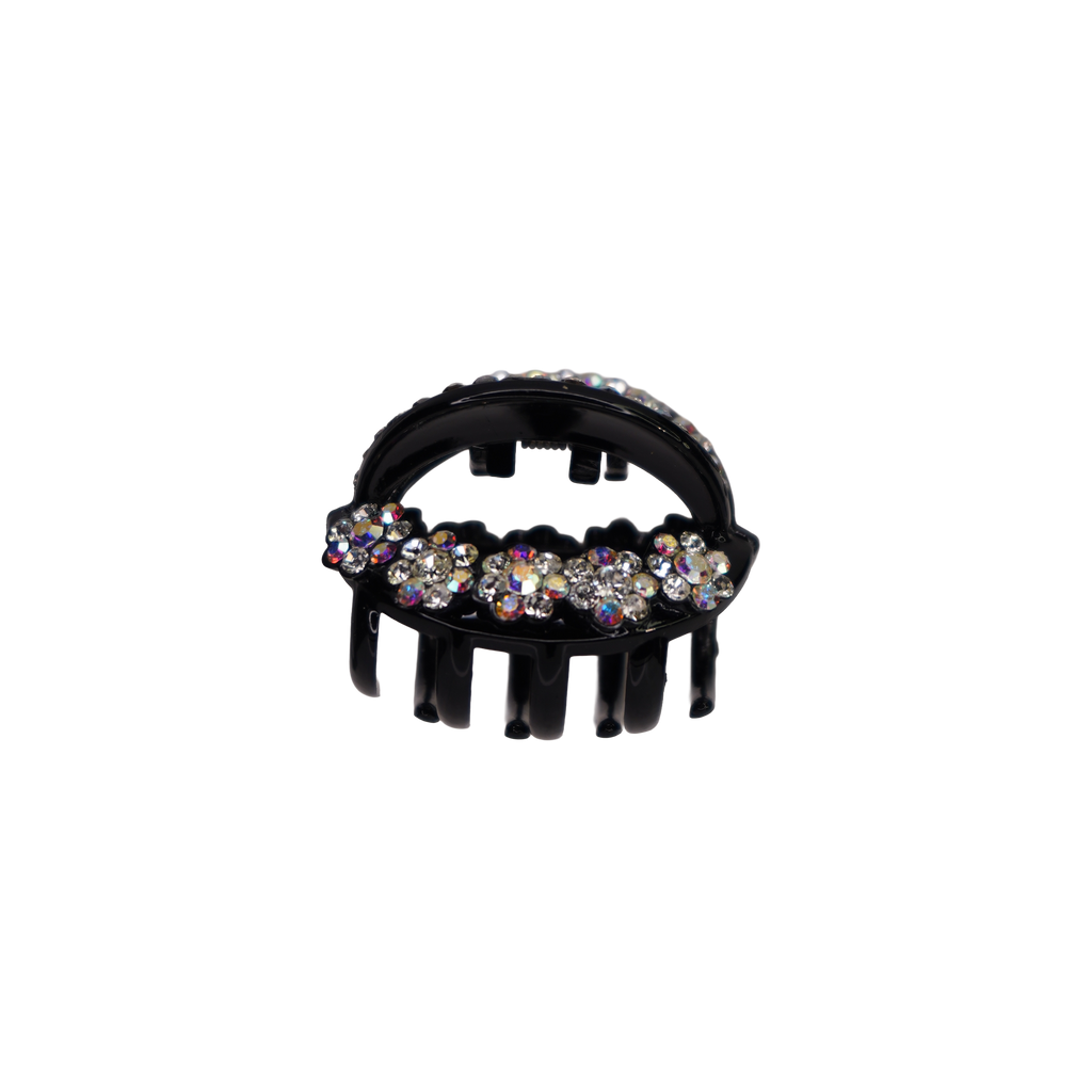 Rhinestone Flower Claw Clip