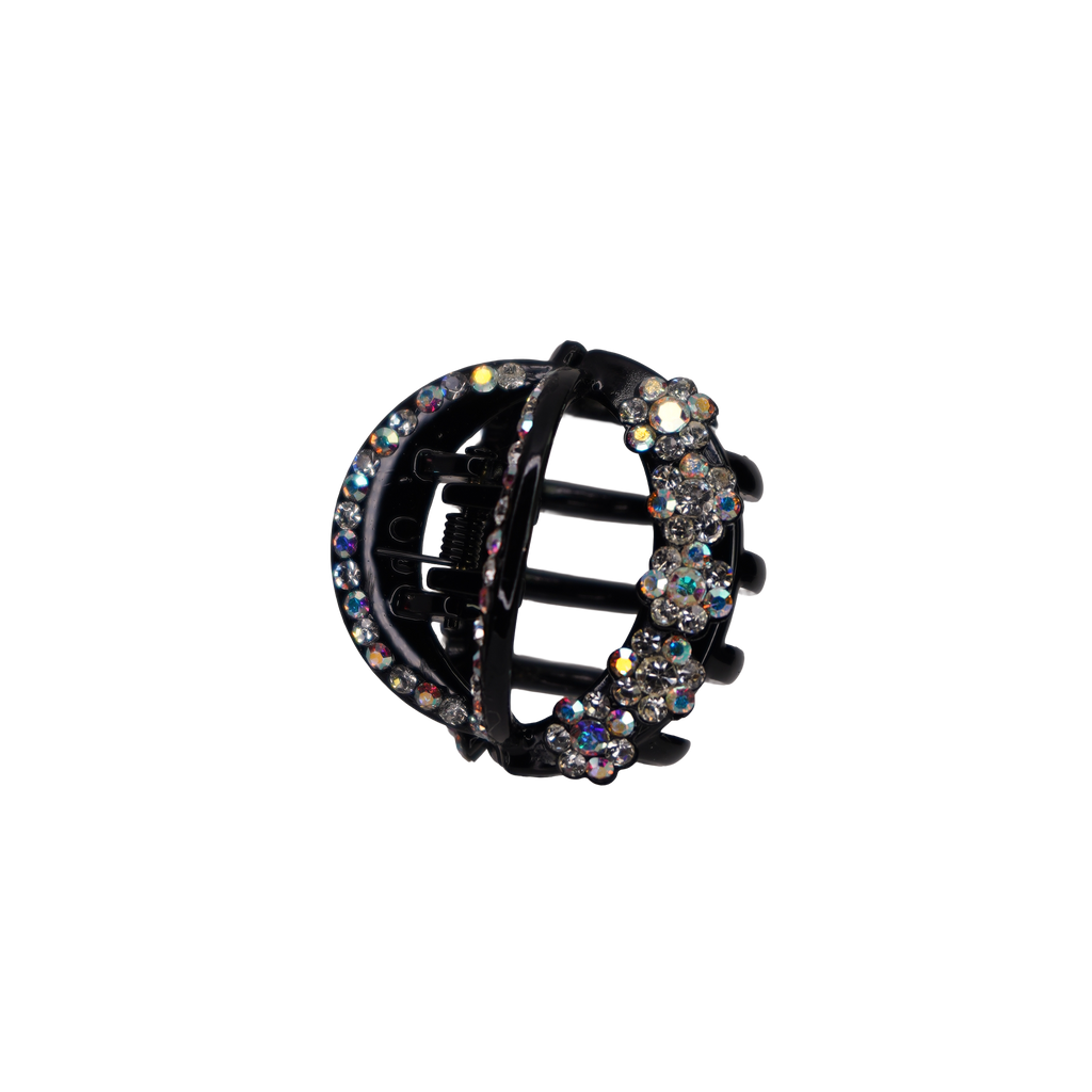 Rhinestone Flower Claw Clip