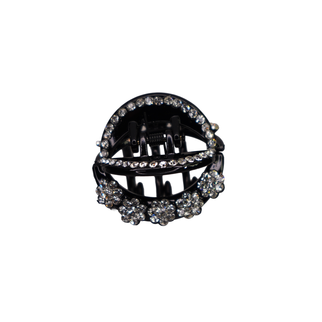 Rhinestone Flower Claw Clip