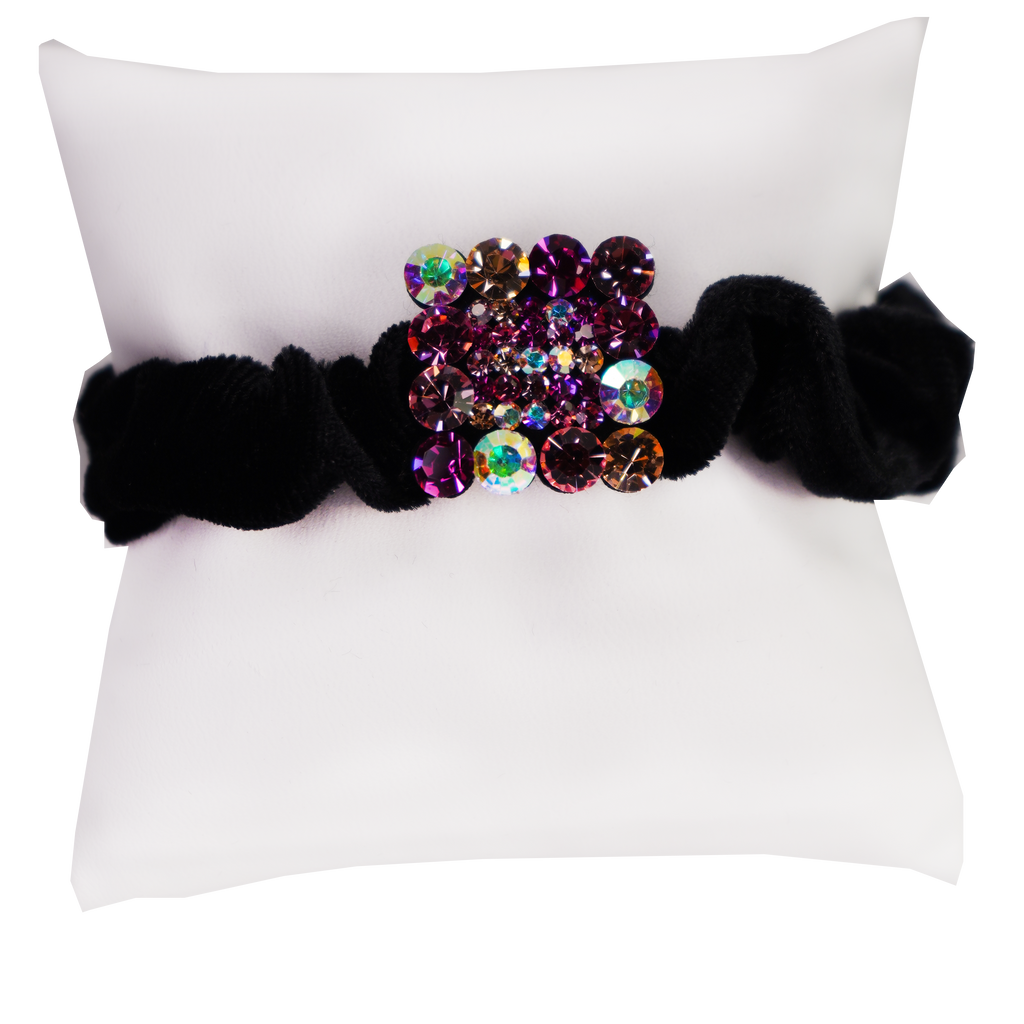 Small Rhinestone Square Scrunchie