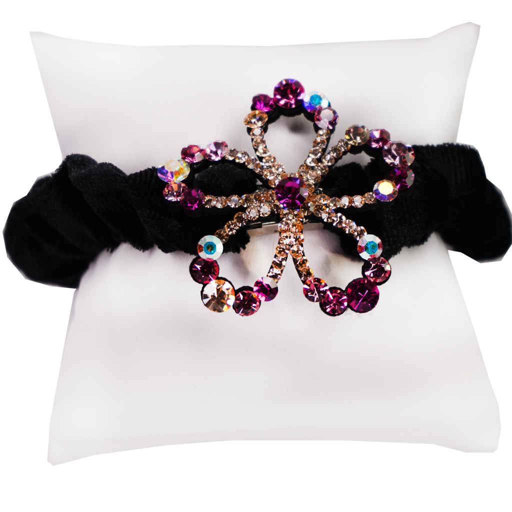 Flower Rhinestone Scrunchies