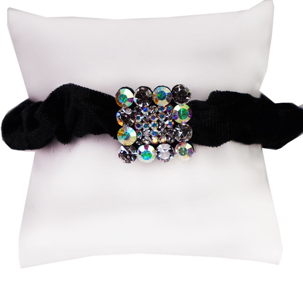 Small Rhinestone Square Scrunchie