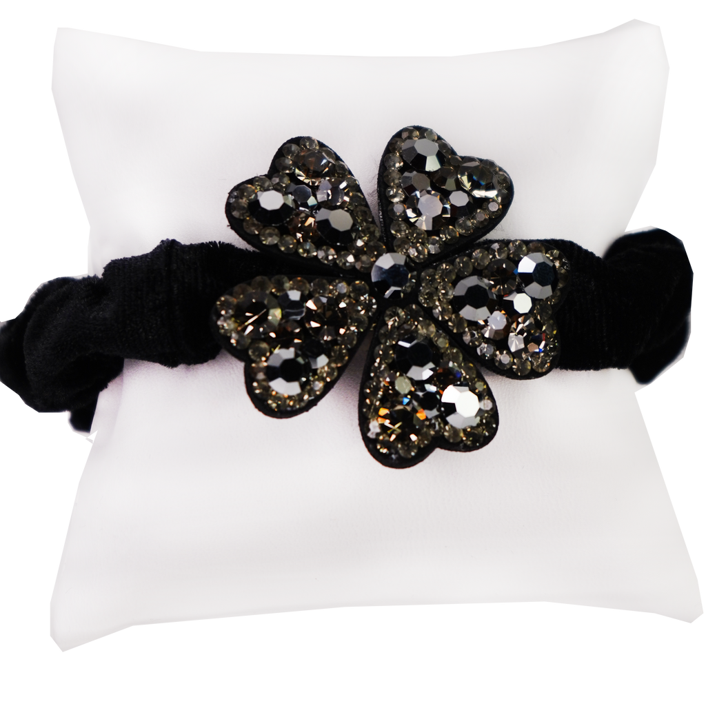 Flower Rhinestone Scrunchies