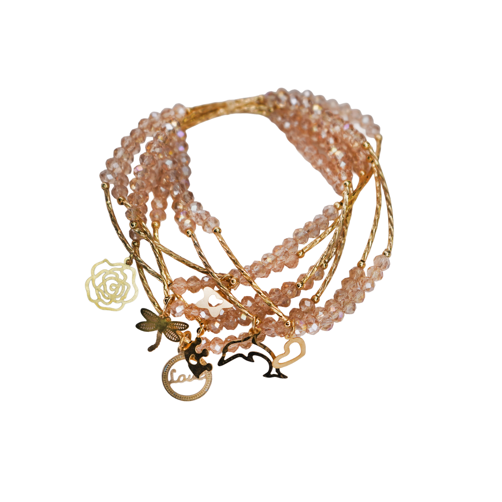 7 Layer Beaded Charm Bracelet