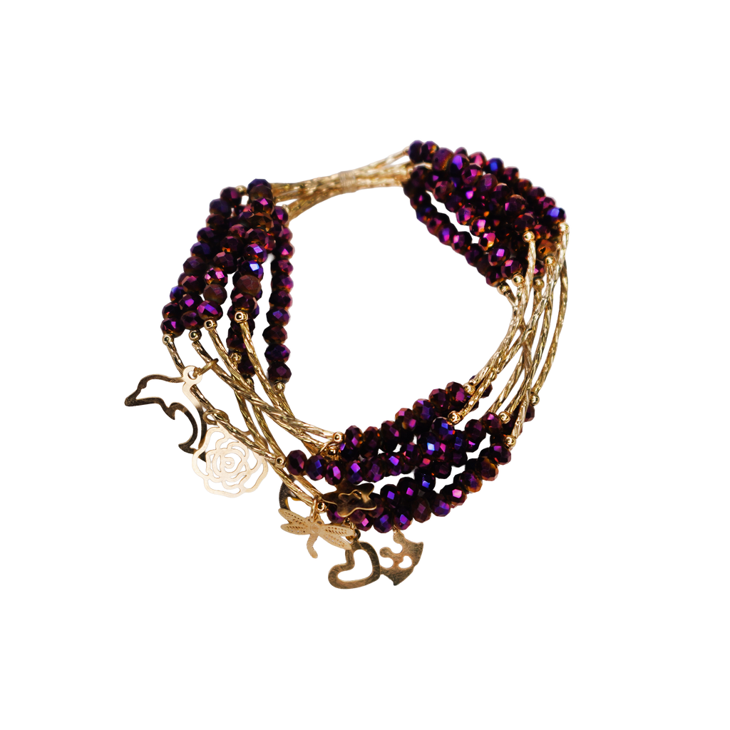 7 Layer Beaded Charm Bracelet