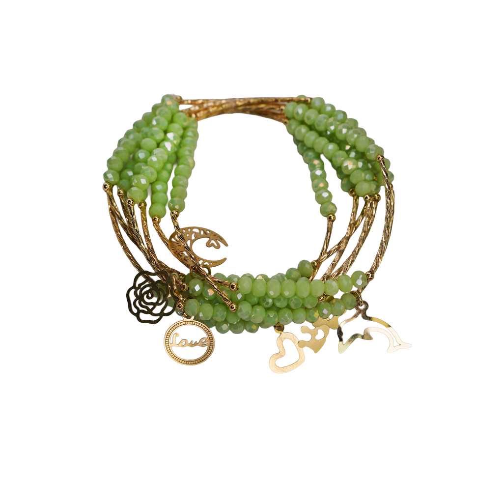 7 Layer Beaded Charm Bracelet