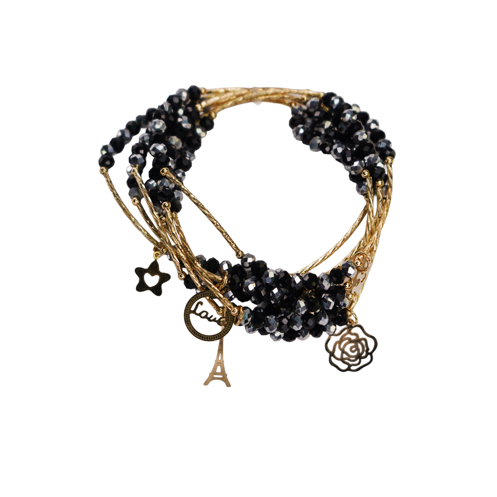 7 Layer Beaded Charm Bracelet