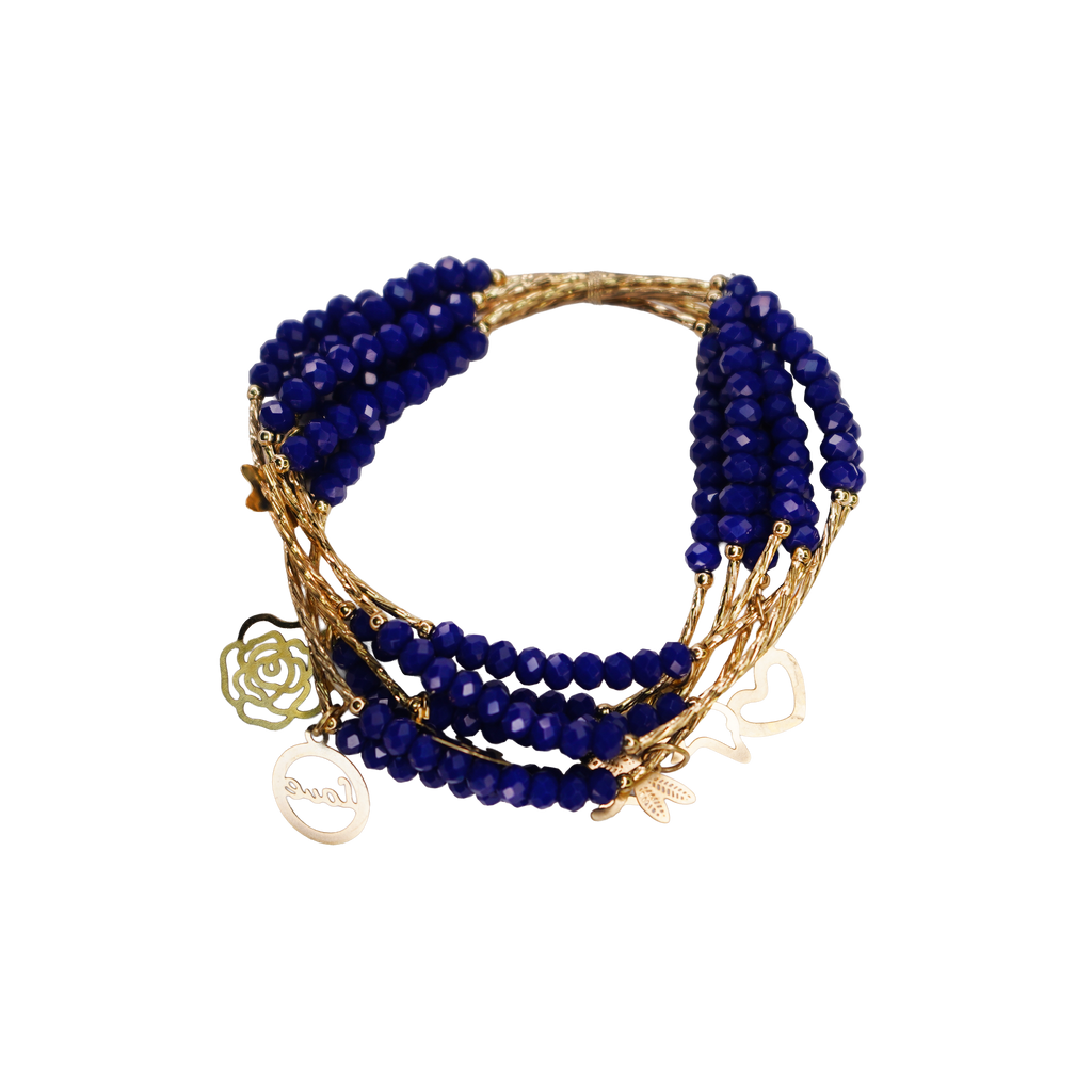 7 Layer Beaded Charm Bracelet