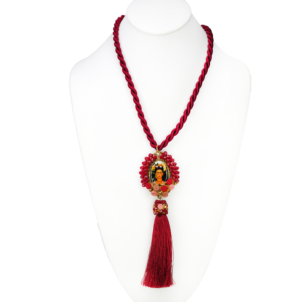 Frida Corded Pendant Tassel Necklace