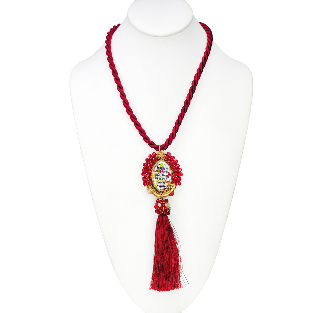 Frida Corded Pendant Tassel Necklace