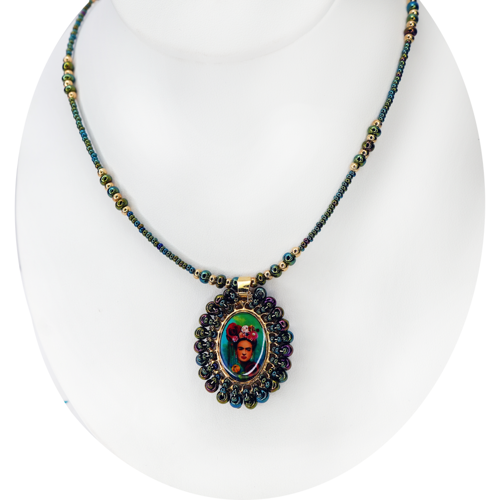Frida Beaded Pendant Necklace