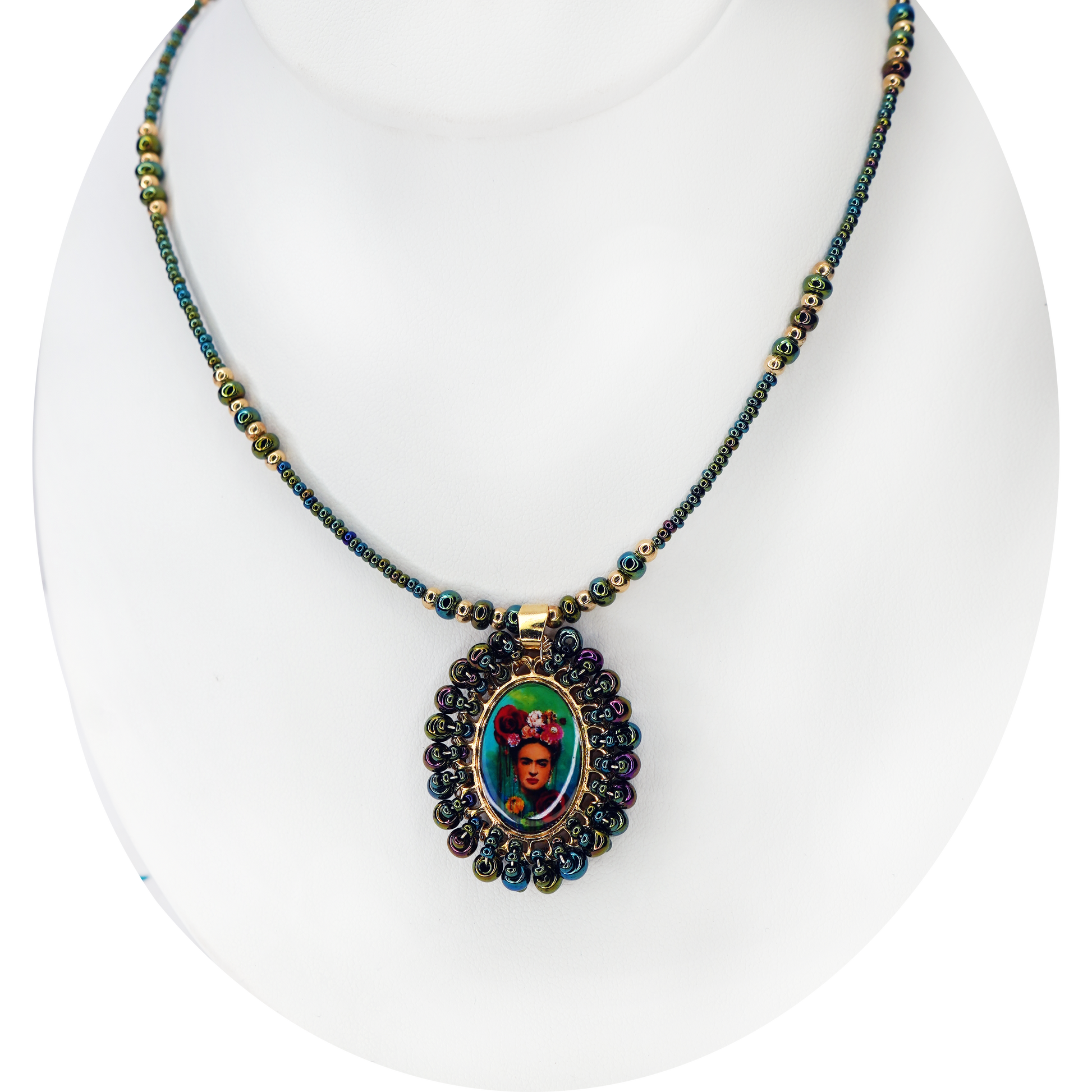 Frida Beaded Pendant Necklace